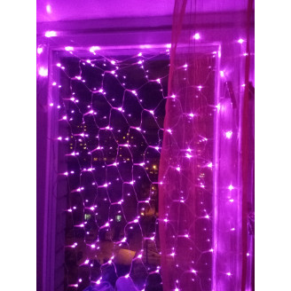 Электрогирлянда-сетка 144 фиолетовых светодиода,  с доп.подключением до 3-х модулей Jazzway NTLD144-V-E