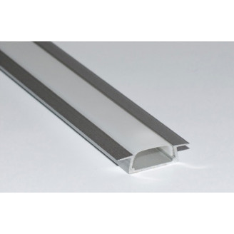 Встраиваемый алюминиевый профиль, Серебристый анодированный 2000х22х6мм для однорядной ленты  Комфортный свет СП251