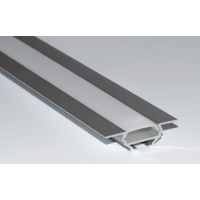 Встраиваемый алюминиевый профиль, Серебристый анодированный 2000х30х10,5мм для однорядной ленты