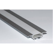 Встраиваемый алюминиевый профиль, Серебристый анодированный 2000х30х10,5мм для однорядной ленты  СП252