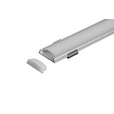 Накладной ГИБКИЙ алюминиевый профиль, Серебристый анодированный 2000х15х6,4мм Комфортный свет СП259