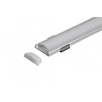 Накладной ГИБКИЙ алюминиевый профиль, Серебристый анодированный 2000х15х6,4мм Комфортный свет СП259