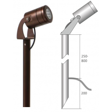 Столбик грунтовый SP50 для светильников серии EM, EMS ABC Lighting SP50-EM-EMS