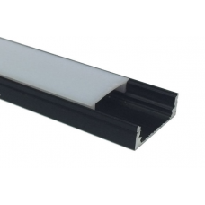 Накладной алюминиевый профиль, Черный анодированный 2000х15,2х6мм  Комфортный свет СП261Б