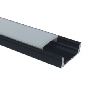 Накладной алюминиевый профиль, Черный анодированный 2000х15,2х6мм  Комфортный свет СП261Б