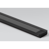 Встраиваемый алюминиевый профиль, Черный анодированный 2000х22х6мм для однорядной ленты 
