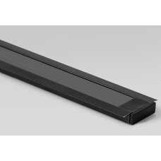 Встраиваемый алюминиевый профиль, Черный анодированный 2000х22х6мм для однорядной ленты  Комфортный свет СП251Б2