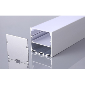 Подвесной/Накладной алюминиевый профиль, Серебристый анодированный 2000х50х50мм Комфортный свет СП292