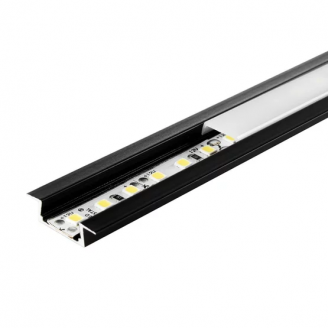 Алюминиевый профиль 22*6*2000мм, черный Led-Crystal LR37-MBL