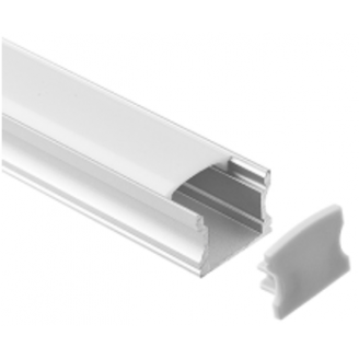 Накладной алюминиевый профиль, серебристый анодированный 2000х16,8х14,3мм для двухрядной ленты Комфортный свет СП257