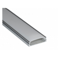 Накладной широкий алюминиевый профиль, Серебристый анодированный 2000х23,8х6мм, для всех двухрядных лент