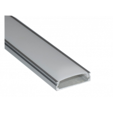 Накладной широкий алюминиевый профиль, Серебристый анодированный 2000х23,8х6мм, для всех двухрядных лент Комфортный свет СП266
