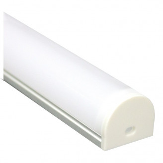 Накладной алюминиевый профиль с фаской, Серебристый анодированный 2000х23,8х18,2мм для всех двухрядных лент Комфортный свет СП267