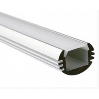 Накладной алюминиевый профиль, Серебристый анодированый 2000х19х15мм, круглый 