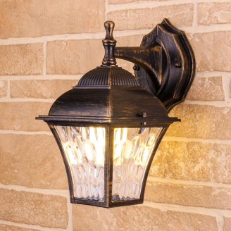 Уличный настенный cветильник Elektrostandard Apus D черное золото GL 1009D  Elektrostandard a043112