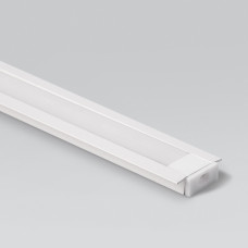 Встраиваемый алюминиевый профиль, Белый анодированный 2000х22х6мм для однорядной ленты Комфортный свет СП251ББ