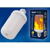 Лампа светодиодная декоративная Uniel E27 6W матовая LED-L60-6W/FLAME/E27/FR PLD01WH