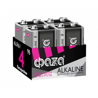Элемент питания 6LR61 Alkaline Pack-4 ФАZA 5030602