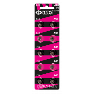 Батарейки AG 5 ФАZА LR 754 BL-10 ФАZA 5002586