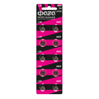 Батарейки  AG 9 ФАZА LR 936 BL-10 ФАZA 5002708