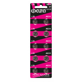 Батарейки AG10 ФАZА LR 1130 BL-10 ФАZA 5002739