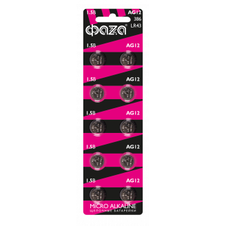 Батарейки AG12 ФАZА LR 43 BL-10 ФАZA 5002791