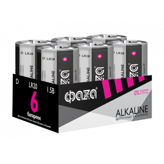 Батарейки LR20 ФАZА Alkaline Pack-6 ФАZA 5030633