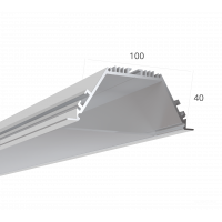 Алюминиевый LED профиль LINE 10040 IN ral9003 LT70 (с экраном) — 2000мм