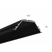 Алюминиевый LED профиль LINE 10040 IN ral9005 LT70 (с экраном) — 2000мм