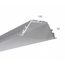 Алюминиевый LED профиль LINE 10040 IN RAW LT70 (с экраном) — 2000мм 6063 0243602