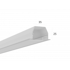 Алюминиевый LED профиль LINE 3525 IN ral9003 LT70 (с экраном) — 2000мм 6063 0243203