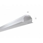 Алюминиевый LED профиль LINE 4932 IN ral9003 LT70 (с экраном) — 2000мм