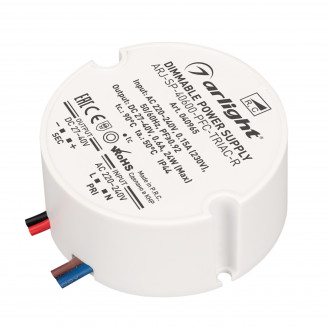 Блок питания ARJ-SP-40600-PFC-TRIAC-R (24W, 27-40V, 600mA, IP44 Пластик, 5 лет) Arlight 040965