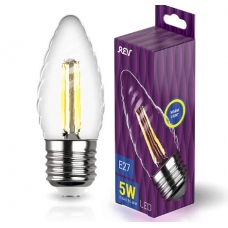 Лампа светодиодная филаментная REV TC37 E27 5W 2700K DECO Premium свеча на ветру 32426 3 REV 32426 3