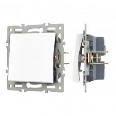 Механизм выключателя одноклавишный проходной SWT-MKP1-PL-WH (250V, 16A) Arlight 043714