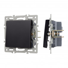 Механизм выключателя одноклавишный проходной SWT-MKP1-PL-BK (250V, 16A), черный Arlight 043715