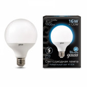Лампа Gauss LED G95 E27 16W 1400Лм 4100K 1 32 SQ