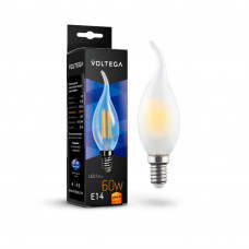 Светодиодная лампа Crystal Candle wind matt 6W 2800K E14 Voltega 7025