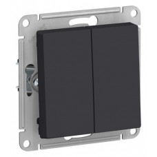 Выключатель двухклавишный ATLASDESIGN схема 5 10АХ механизм карбон ATN001051 Systeme Electric ЭТМ ATN001051