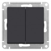 Переключатель двухклавишный ATLASDESIGN схема 6 10АХ механизм карбон ATN001065 Systeme Electric