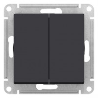 Переключатель двухклавишный ATLASDESIGN схема 6 10АХ механизм карбон ATN001065 Systeme Electric