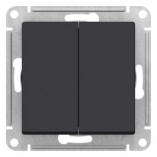Переключатель двухклавишный ATLASDESIGN схема 6 10АХ механизм карбон ATN001065 Systeme Electric ЭТМ ATN001065 