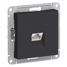 Розетка ATLASDESIGN компьютерная RJ45 механизм карбон ATN001083 Systeme Electric ЭТМ ATN001083