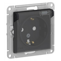 Розетка с заземл. со шторк с крышк., 16А, IP44, механизм, КАРБОН ATN441046 Systeme Electric