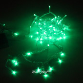 Электрогирлянда Нить 100 зеленых LED, 5м, 8 режимов, IP20