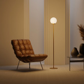 Cветильник напольный, латунь, 8Вт, 3000К, алебастровый шар D180