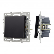 Механизм выключателя одноклавишный перекрёстный SWT-MKX1-PL-BK (250V, 16A) Arlight 043719