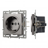 Механизм электрической розетки SCT-MEU1-PL-GR (250V, 16A)