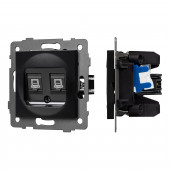 Механизм компьютерной розетки двойной SCT-MPC2-PL-BK-V (RJ-45, CAT6)