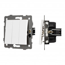 Механизм выключателя трехклавишный непроходной SWT-MK03-PL-WH-V (250V, 10A) Arlight 049896